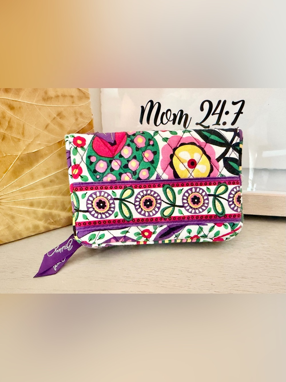 Vera Bradley Floral Kiss Lock ID Wallet